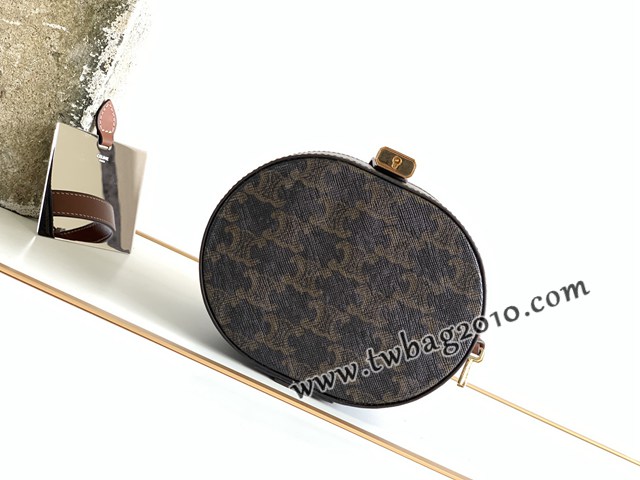 Celine專櫃2023新款復古老花Vanity case手提橢圓立體化妝盒 賽琳化妝包 sldj2312